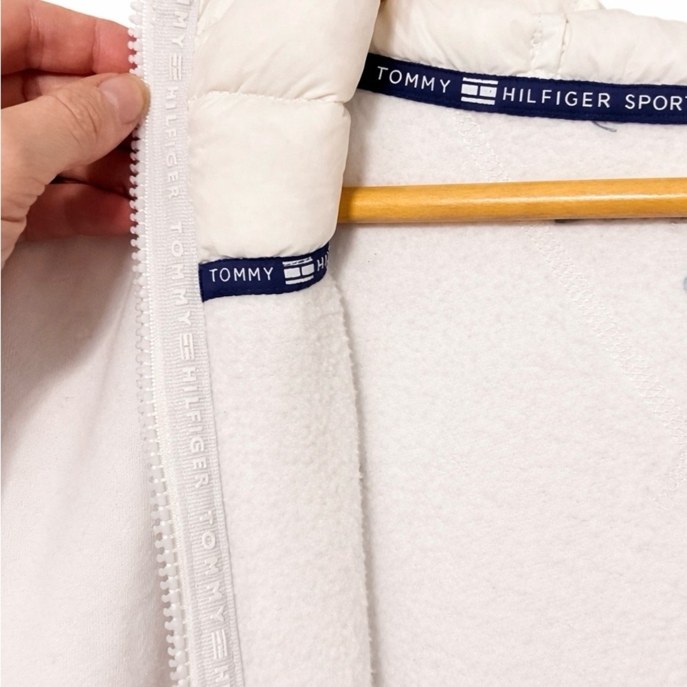 Tommy Hilfiger Sport Ivory Down Hybrid Zip Hoodie Jacket XL - Picture 4 of 5